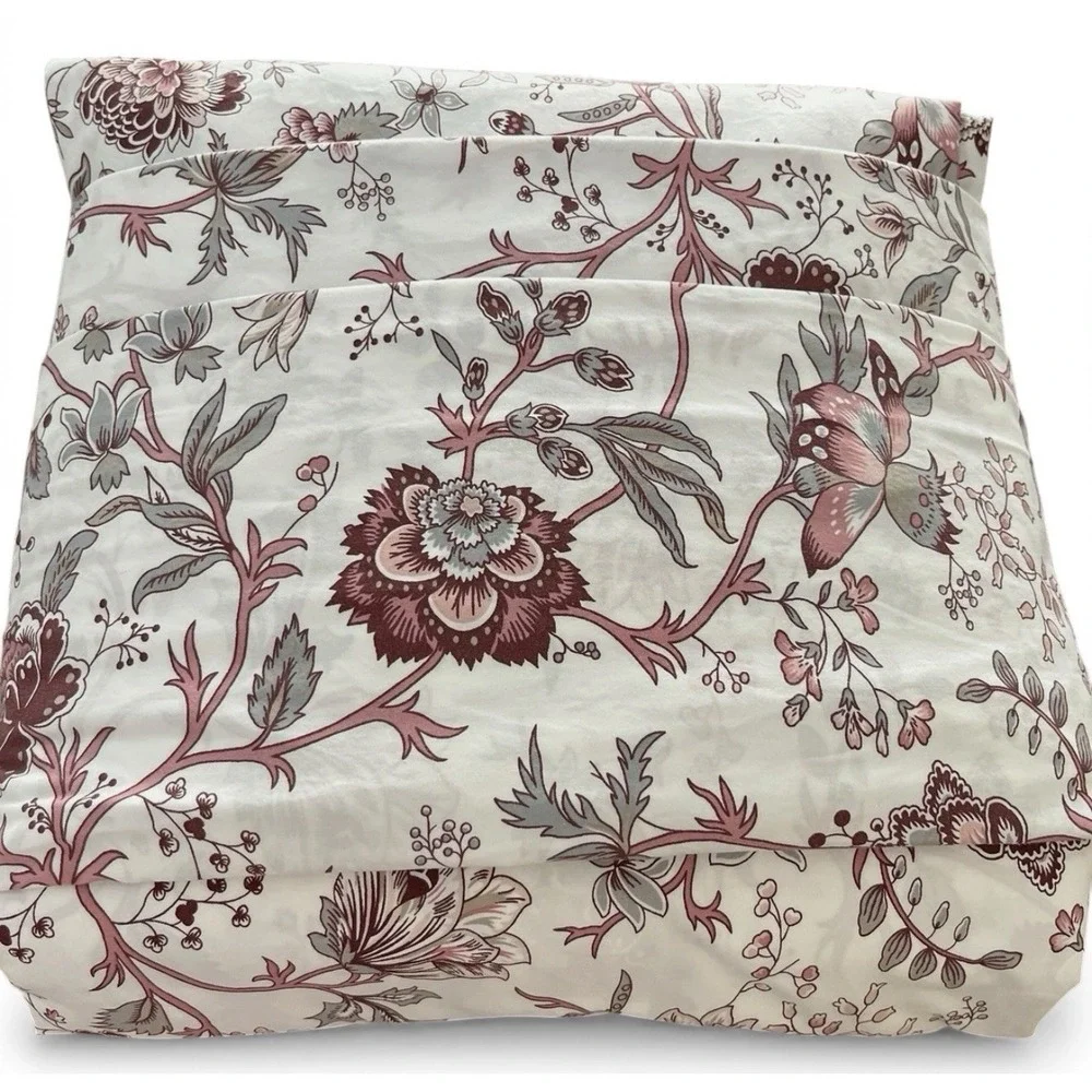 NEW IKEA Sprangort Queen Duvet Cover Floral 100% Cotton Pink Red White 2018 HTF